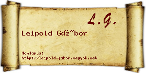Leipold Gábor névjegykártya